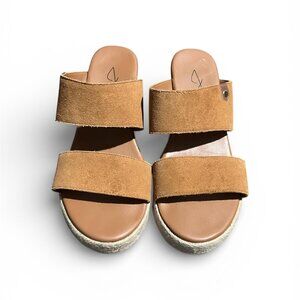 JOIE Womens Comfortable Genuine Suede Espadrille Wedge Shoes On; Sz 9.5